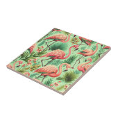 Vintager Niedlicher Rosa Flamingos Fliese (Seite)