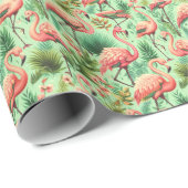 Vintager Niedlicher Rosa Flamingos Geschenkpapier (Rolleneckpunkt)