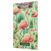 Vintager Niedlicher Rosa Flamingos Klemmbrett (Links)