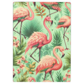 Vintager Niedlicher Rosa Flamingos Klemmbrett (Rückseite)