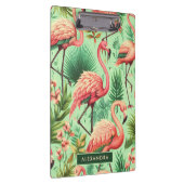 Vintager Niedlicher Rosa Flamingos Klemmbrett (Rechts)