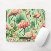 Vintager Niedlicher Rosa Flamingos Mousepad (Mit Mouse)