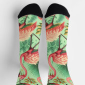 Vintager Niedlicher Rosa Flamingos Socken (Oben)