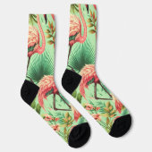 Vintager Niedlicher Rosa Flamingos Socken (Rechts)