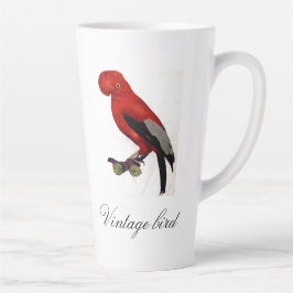 Vintager Niedlicher Rotblitz-Bird und Blattwerk Milchtasse