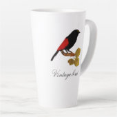 Vintager Niedlicher Rotblitz-Bird und Blattwerk Milchtasse (Rechte Ecke)