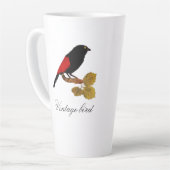 Vintager Niedlicher Rotblitz-Bird und Blattwerk Milchtasse (Linke Ecke)