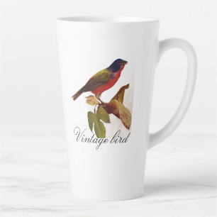 Vintager Niedlicher Rotblitz-Bird und Blattwerk Milchtasse