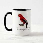 Vintager Niedlicher Rotblitz-Bird und Blattwerk Tasse (Links)
