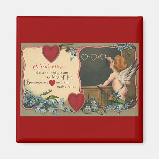 Vintager Niedlicher Valentinstag, Cherub-Lehrer Magnet (Vorne)