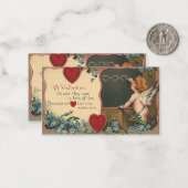 Vintager Niedlicher Valentinstag, Cherub-Lehrer Mitteilungskarte (Vorderseite/Rückseite Beispiel)