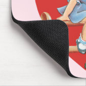 Vintager Niedlicher Valentinstag, Mädchen auf eine Mousepad (Ecke)