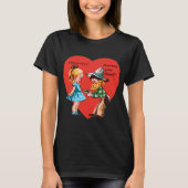 Vintager Niedlicher Valentinstag, Mädchen mit Cowb T-Shirt (Vorderseite)