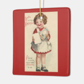 Vintager Niedlicher Valentinstag, Mädchen mit Lieb Keramikornament (Links)