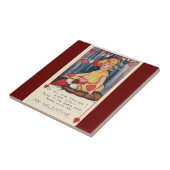 Vintager Niedlicher Valentinstag, Mädchen mit rote Fliese (Seite)