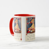 Vintager Niedlicher Valentinstag, Mädchen mit rote Tasse (Vorderseite Links)