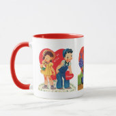 Vintager Niedlicher Valentinstag, Retro 50er Kitsc Tasse (Links)