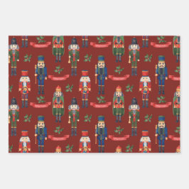 Vintager Niedlicher Weihnachtskalender Geschenkpapier Set