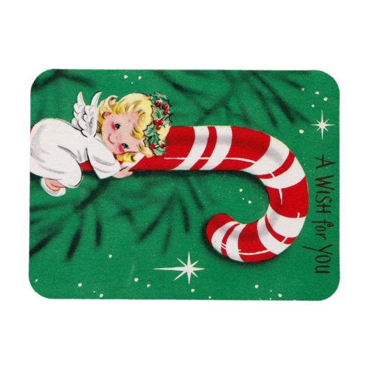 Vintager Niedlicher Weihnachtsknechtengel auf eine Magnet (Horizontal)