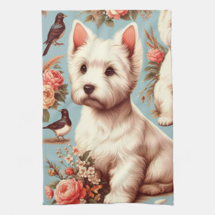 Vintager Niedlicher West Highland White Terrier Geschirrtuch