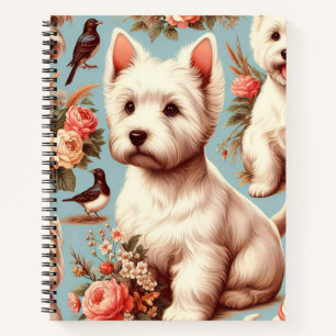 Vintager Niedlicher West Highland White Terrier Notizblock