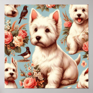 Vintager Niedlicher West Highland White Terrier Poster