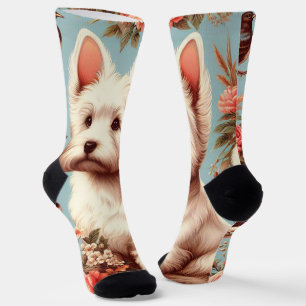 Vintager Niedlicher West Highland White Terrier Socken