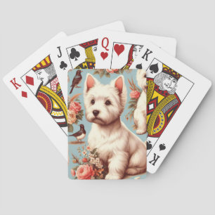 Vintager Niedlicher West Highland White Terrier Spielkarten