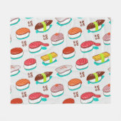 Vintager Nigiri-Sushi, Doodmuster Fleecedecke (Vorderseite (Horizontal))