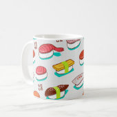 Vintager Nigiri-Sushi, Doodmuster Kaffeetasse (Vorderseite Links)