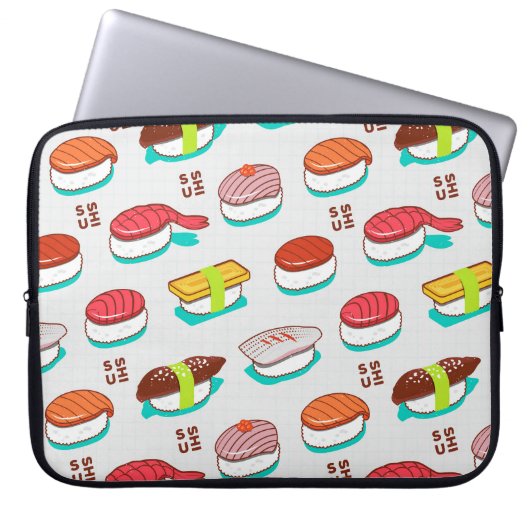 Vintager Nigiri-Sushi, Doodmuster Laptopschutzhülle (Vorderseite)