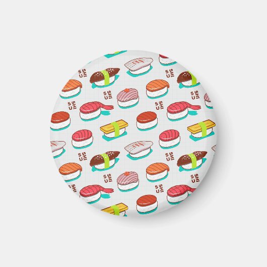 Vintager Nigiri-Sushi, Doodmuster Magnet (Vorne)