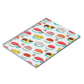 Vintager Nigiri-Sushi, Doodmuster Notizblock (Linke Seite)