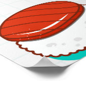 Vintager Nigiri-Sushi, Doodmuster Poster (Ecke)