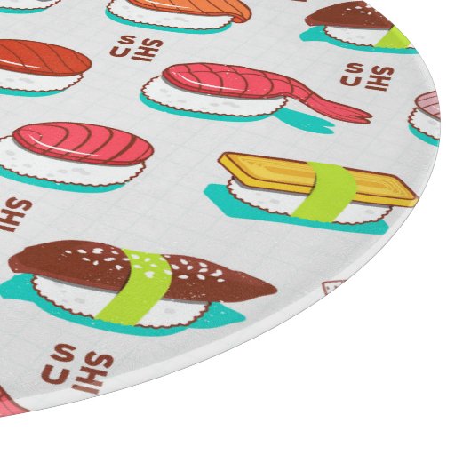 Vintager Nigiri-Sushi, Doodmuster Schneidebrett (Ecke)
