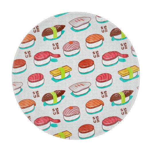 Vintager Nigiri-Sushi, Doodmuster Schneidebrett (Vorderseite)