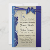 Vintager nobler Curvy Saphir und Silber des Einladung (Vorderseite)