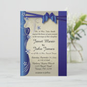 Vintager nobler Curvy Saphir und Silber des Einladung (Stehend Vorderseite)