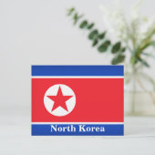 Vintager Nordkoreaflaggentourismus Postkarte (Stehend Vorderseite)