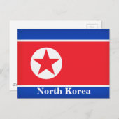 Vintager Nordkoreaflaggentourismus Postkarte (Vorne/Hinten)