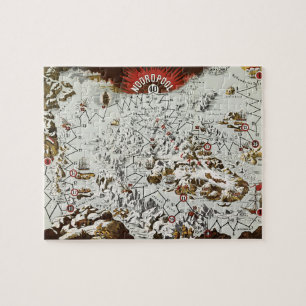 Vintager Nordpol Alte Antike Karte Welt Puzzle