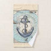 Vintager Nordpol-Kartenanker Badhandtuch Set (Handtuch)