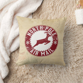 Vintager Nordpol Postage Name Weihnachten Kissen