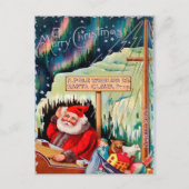 Vintager Nordpol Weihnachtskarte Postkarte (Vorderseite)