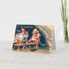 Vintager norwegischer Gnome Nisse Tomte Tonttu Feiertagskarte