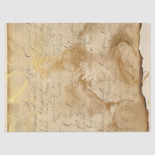 Vintager Not leidender Brief mit kursiver Entkoppl Seidenpapier (Vorderseite)