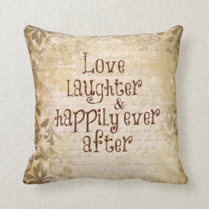 Vintager Not leidender Damast mit Liebe Zitat Kissen