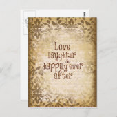 Vintager Not leidender Damast mit Liebe Zitat Postkarte (Vorne/Hinten)