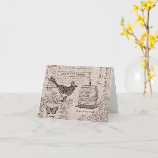 Vintager Notecard Karte (Gelbe Blume)
