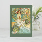 Vintager Nouveau Bridal Dusche Einladung (Stehend Vorderseite)